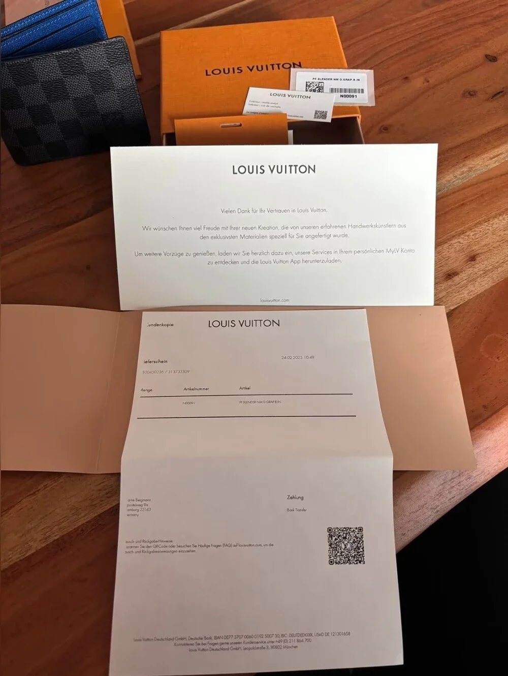 Louis Vuitton Blue and Black Damier Graphite Card Holder Wallet
